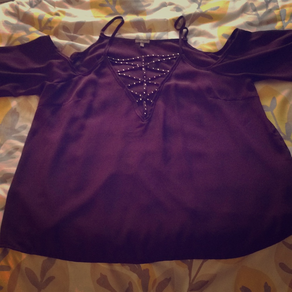 Charlotte Russe maroon top off the shoulder